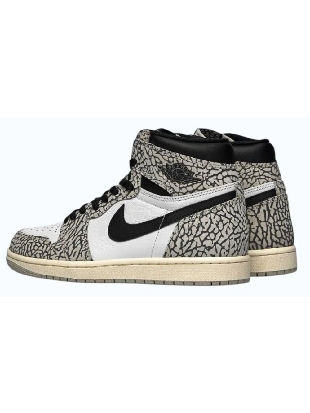 Air Jordan 1 Retro High OG White Cement "elephant print" DZ5485-052 Men's 17 NEW - Picture 3 of 13